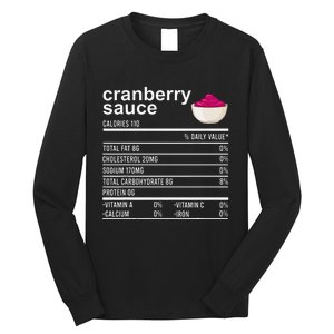 Thanksgiving Sauce Food Cranberry Nutrition Fact Long Sleeve Shirt