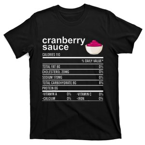 Thanksgiving Sauce Food Cranberry Nutrition Fact T-Shirt