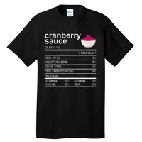 Thanksgiving Sauce Food Cranberry Nutrition Fact Tall T-Shirt