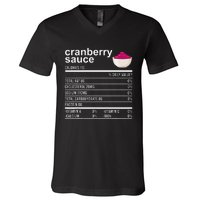 Thanksgiving Sauce Food Cranberry Nutrition Fact V-Neck T-Shirt