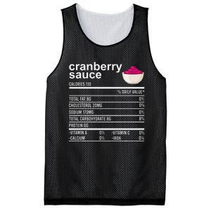 Thanksgiving Sauce Food Cranberry Nutrition Fact Mesh Reversible Basketball Jersey Tank