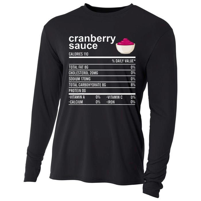 Thanksgiving Sauce Food Cranberry Nutrition Fact Cooling Performance Long Sleeve Crew