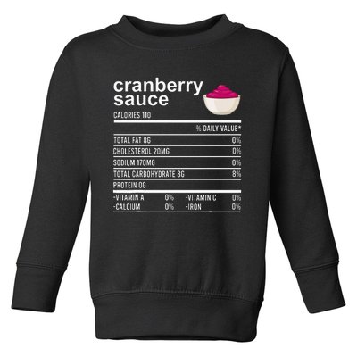 Thanksgiving Sauce Food Cranberry Nutrition Fact Toddler Sweatshirt