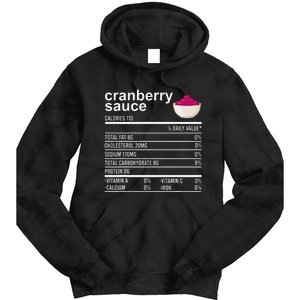 Thanksgiving Sauce Food Cranberry Nutrition Fact Tie Dye Hoodie