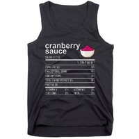 Thanksgiving Sauce Food Cranberry Nutrition Fact Tank Top