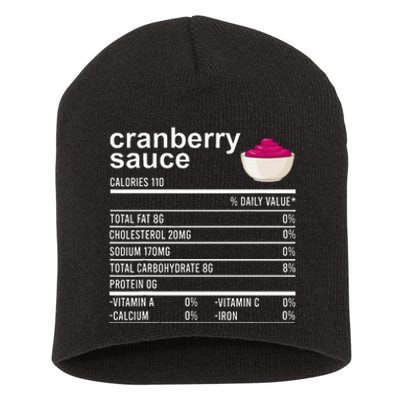 Thanksgiving Sauce Food Cranberry Nutrition Fact Short Acrylic Beanie