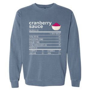 Thanksgiving Sauce Food Cranberry Nutrition Fact Garment-Dyed Sweatshirt