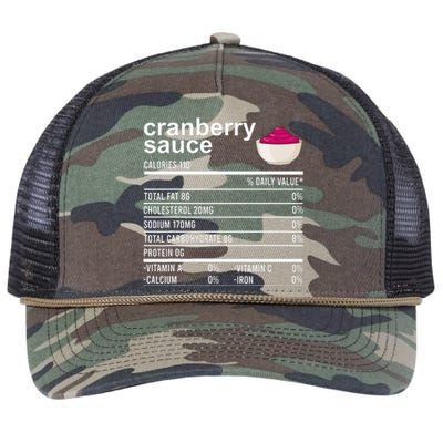 Thanksgiving Sauce Food Cranberry Nutrition Fact Retro Rope Trucker Hat Cap