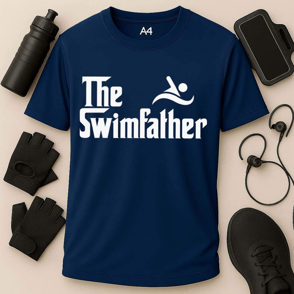 The Swim Father Funny Swimming Swimmer Gift Cooling Performance Crew T-Shirt