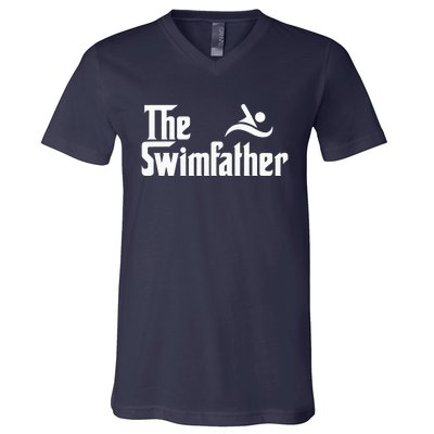 The Swim Father Funny Swimming Swimmer Gift V-Neck T-Shirt