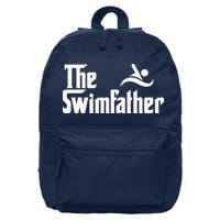 The Swim Father Funny Swimming Swimmer Gift 16 in Basic Backpack