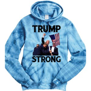 Trump Strong Fist Hand Us Vote Trump 2024 Survives Rally Tie Dye Hoodie