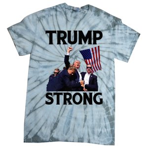 Trump Strong Fist Hand Us Vote Trump 2024 Survives Rally Tie-Dye T-Shirt