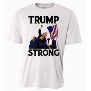 Trump Strong Fist Hand Us Vote Trump 2024 Survives Rally Cooling Performance Crew T-Shirt