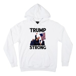 Trump Strong Fist Hand Us Vote Trump 2024 Survives Rally Hoodie