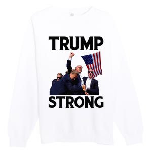 Trump Strong Fist Hand Us Vote Trump 2024 Survives Rally Premium Crewneck Sweatshirt