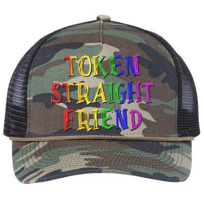 Token Straight Friend - Rainbow Colors Retro Rope Trucker Hat Cap