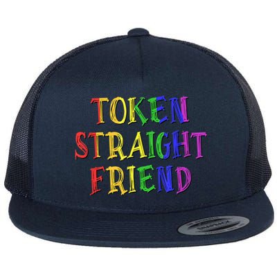 Token Straight Friend - Rainbow Colors Flat Bill Trucker Hat