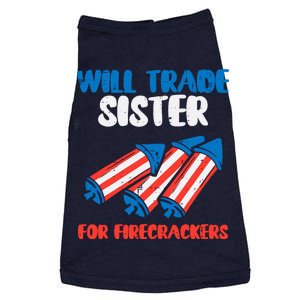 Trade Sister For Firecrackers Funny Boy 4th Of July Doggie Tank