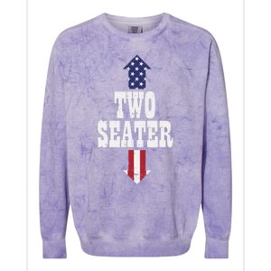 Two Seater Funny USA 4th Of July Party Naughty Adult Gift Colorblast Crewneck Sweatshirt