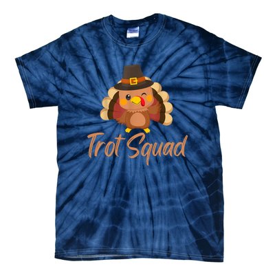 Trot Squad Funny Thanksgiving Day Running Costume Turkey Boy Tie-Dye T-Shirt