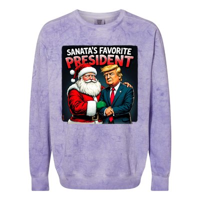 Trump SantaS Favorite President Colorblast Crewneck Sweatshirt