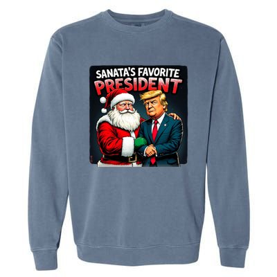 Trump SantaS Favorite President Garment-Dyed Sweatshirt