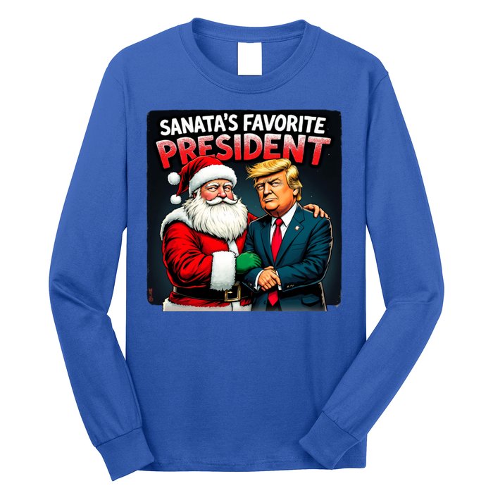 Trump SantaS Favorite President Long Sleeve Shirt