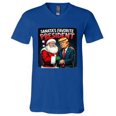 Trump SantaS Favorite President V-Neck T-Shirt