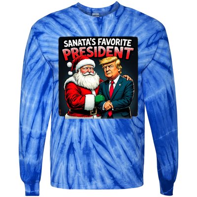 Trump SantaS Favorite President Tie-Dye Long Sleeve Shirt