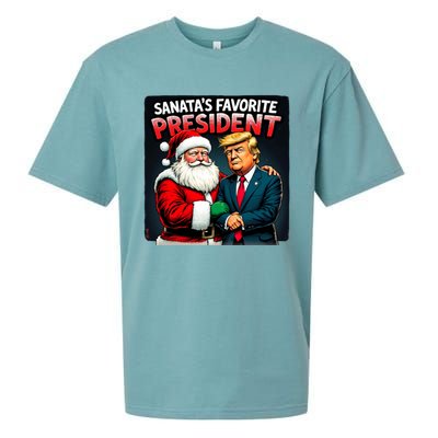 Trump SantaS Favorite President Sueded Cloud Jersey T-Shirt