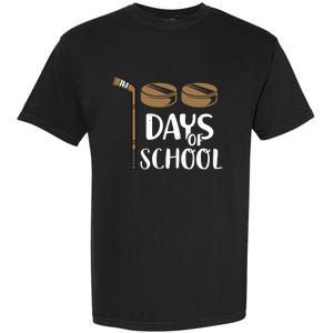 Teachers Students Funny 100th Day Of School Hockey Gift Garment-Dyed Heavyweight T-Shirt