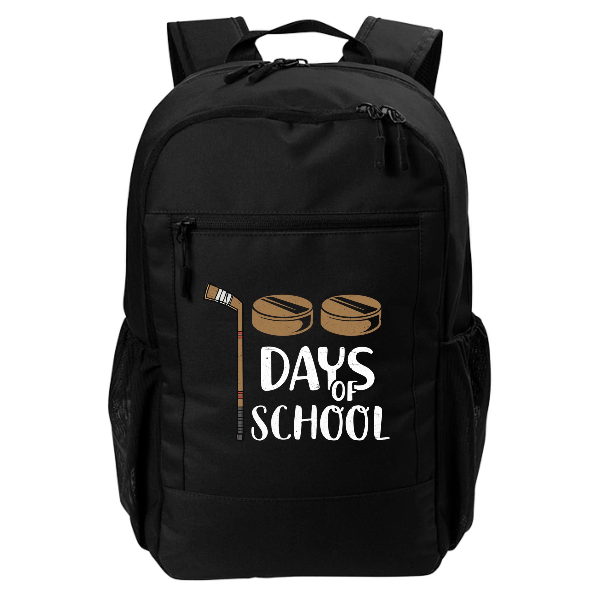 Teachers Students Funny 100th Day Of School Hockey Gift Backpack