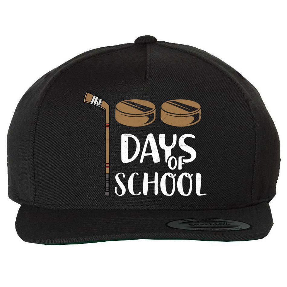 Teachers Students Funny 100th Day Of School Hockey Gift Wool Snapback Cap