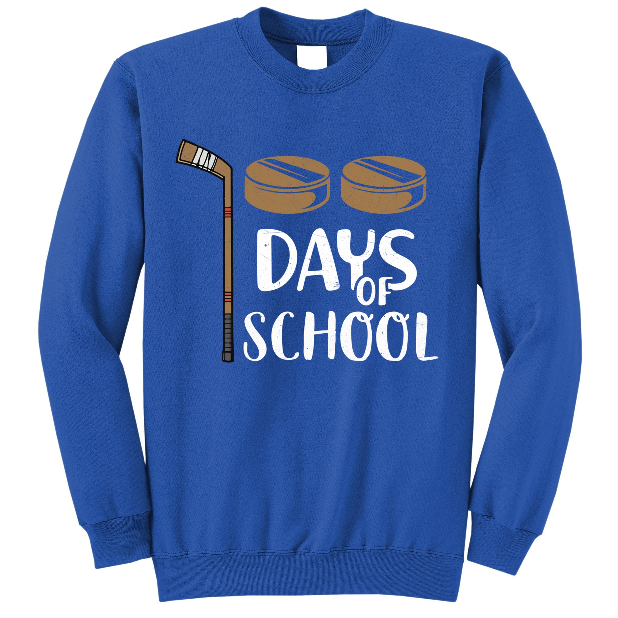 Teachers Students Funny 100th Day Of School Hockey Gift Sweatshirt