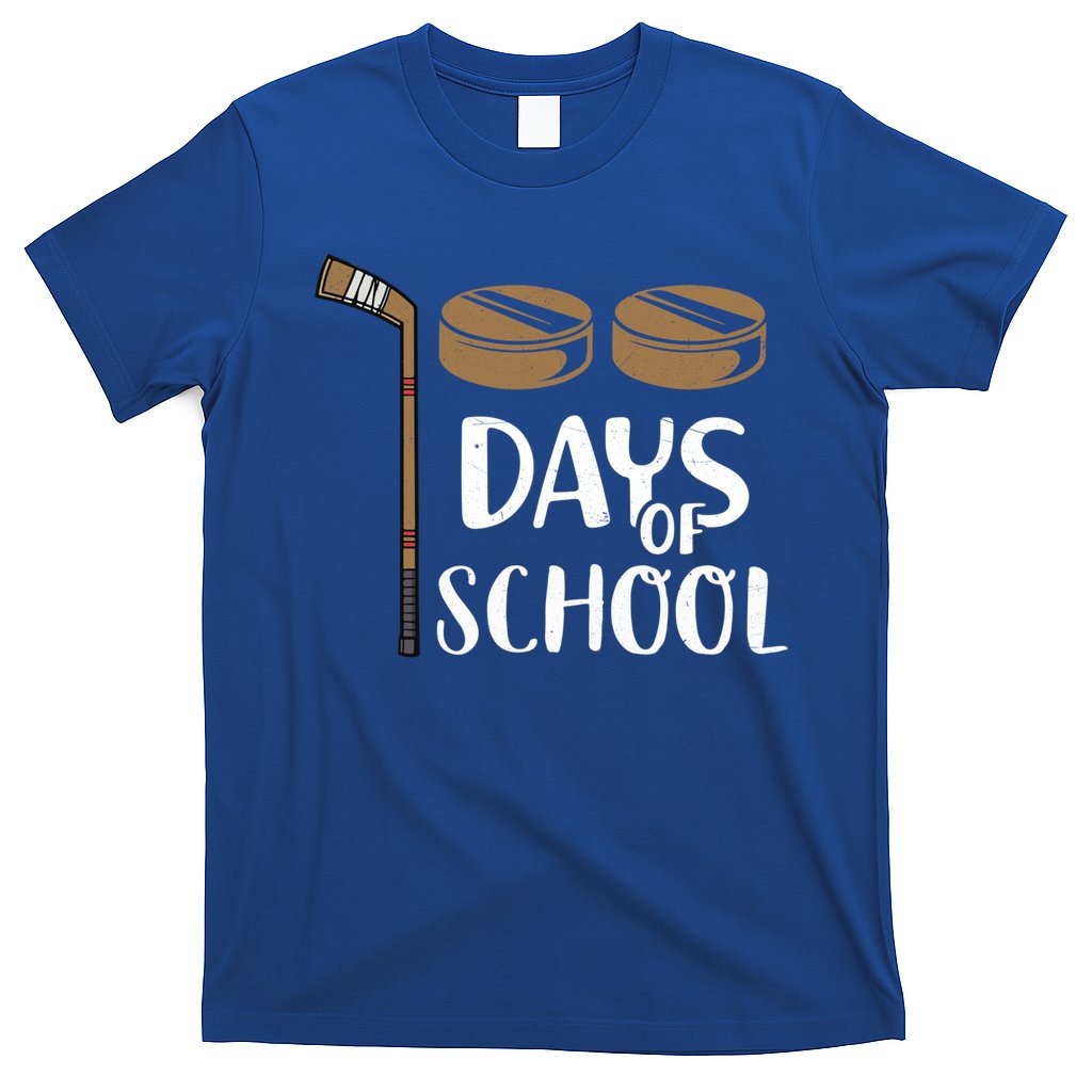 Teachers Students Funny 100th Day Of School Hockey Gift T-Shirt