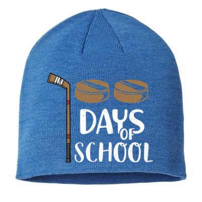 Teachers Students Funny 100th Day Of School Hockey Gift Sustainable Beanie