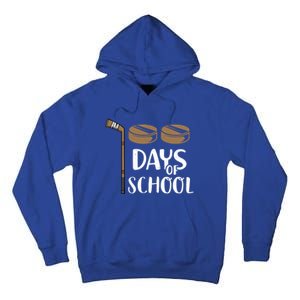 Teachers Students Funny 100th Day Of School Hockey Gift Tall Hoodie