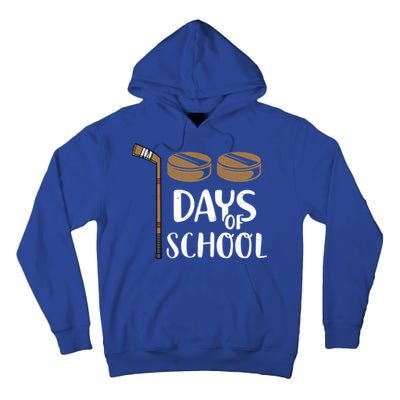 Teachers Students Funny 100th Day Of School Hockey Gift Tall Hoodie