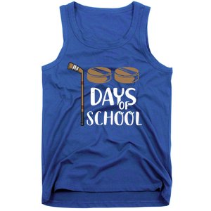 Teachers Students Funny 100th Day Of School Hockey Gift Tank Top