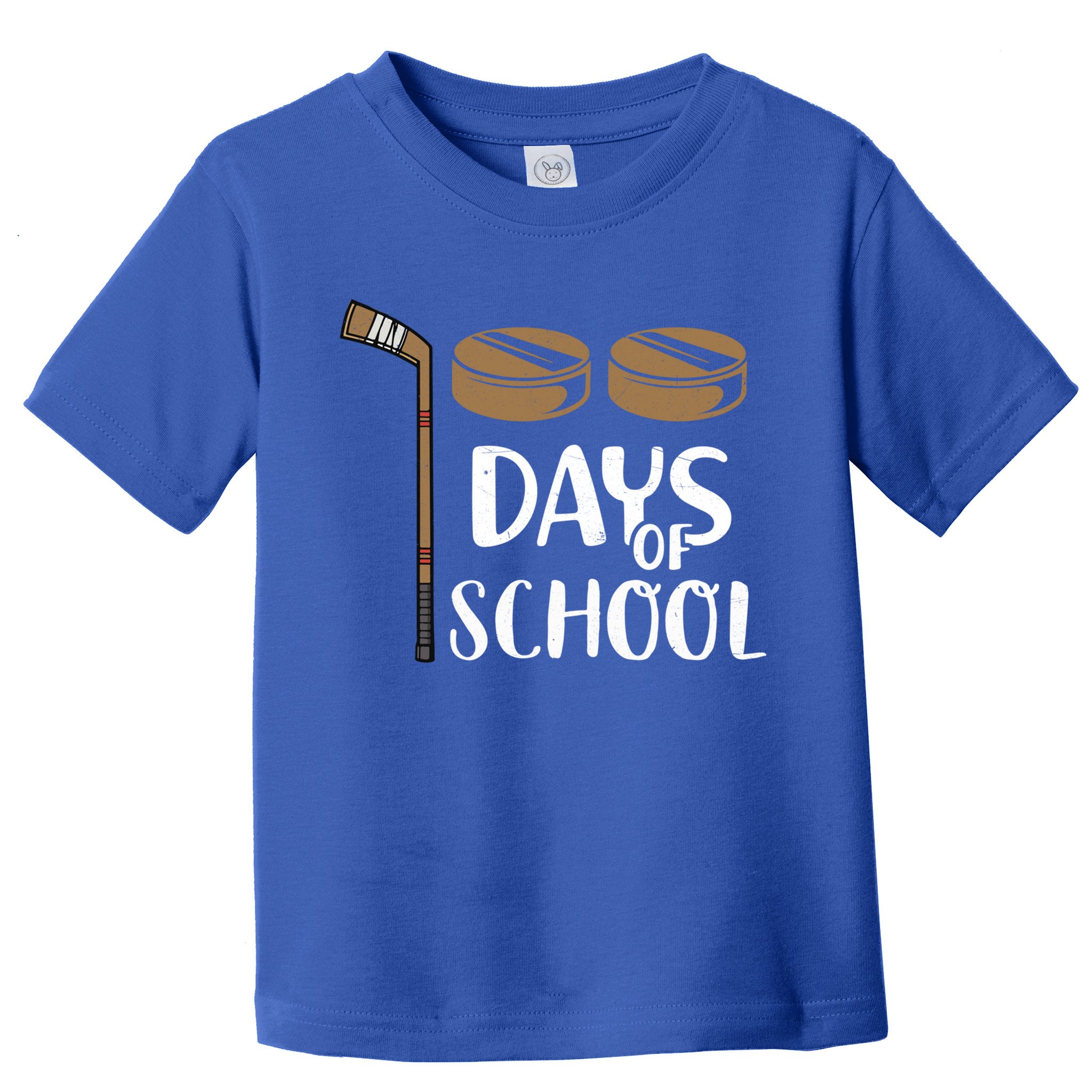 Teachers Students Funny 100th Day Of School Hockey Gift Toddler T-Shirt