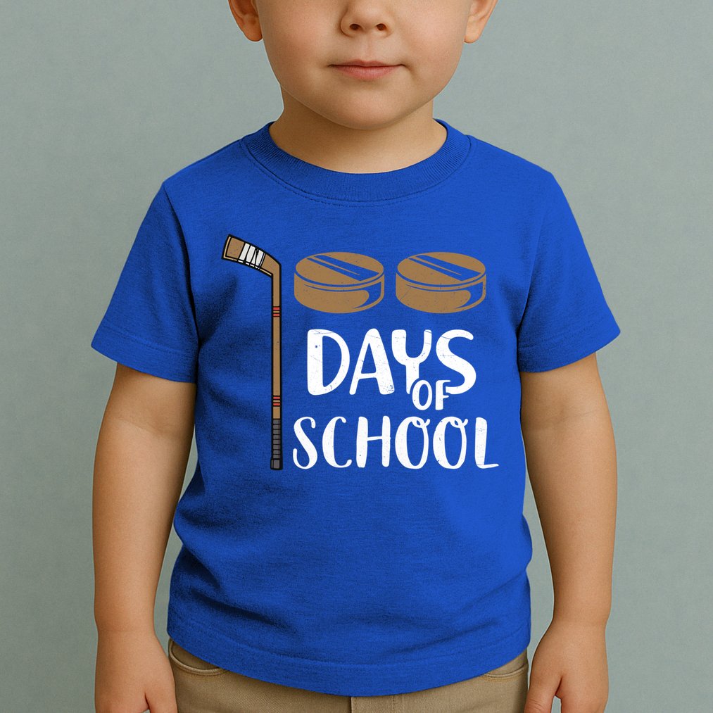 Teachers Students Funny 100th Day Of School Hockey Gift Toddler T-Shirt