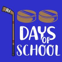 Teachers Students Funny 100th Day Of School Hockey Gift Womens T-Shirt
