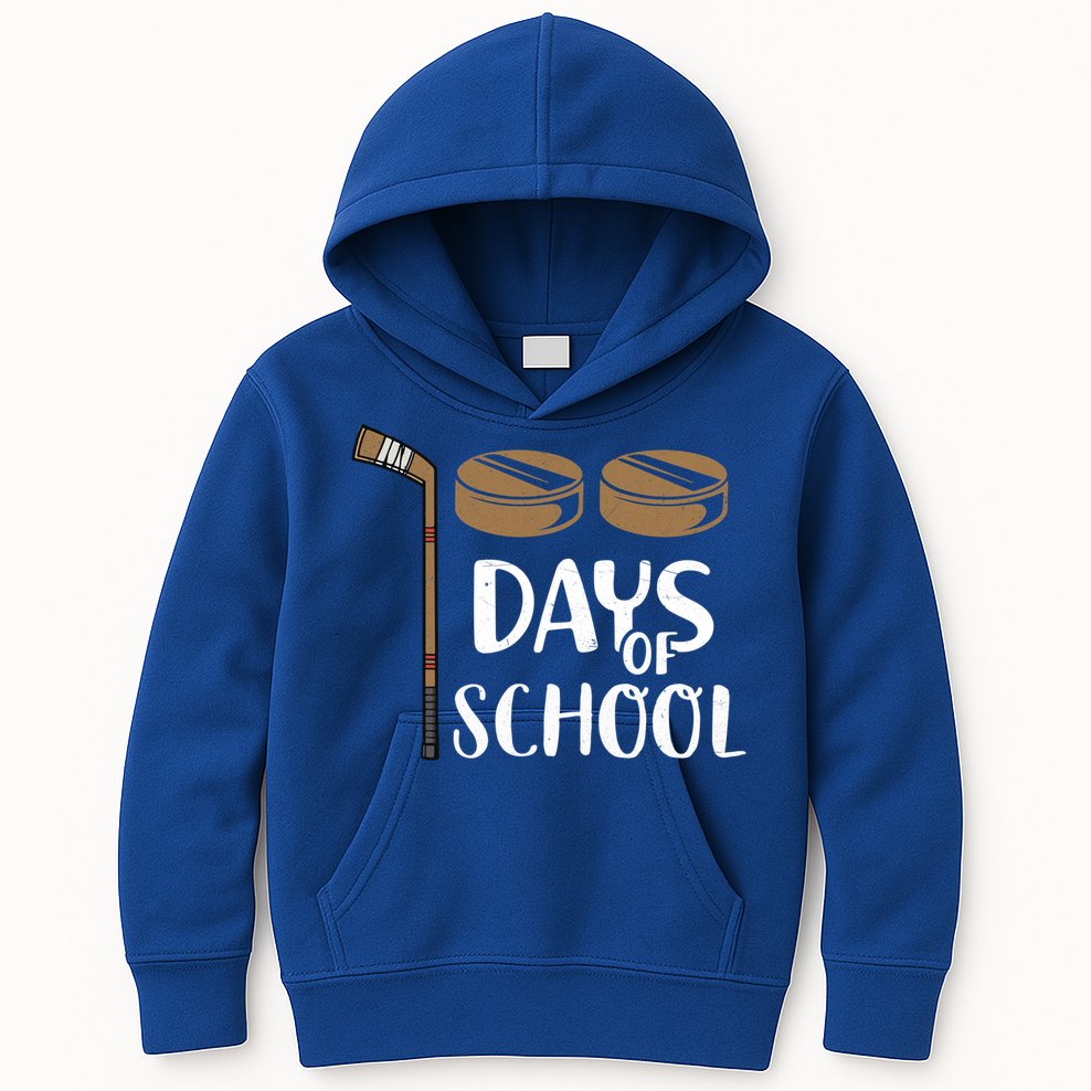 Teachers Students Funny 100th Day Of School Hockey Gift Kids Hoodie