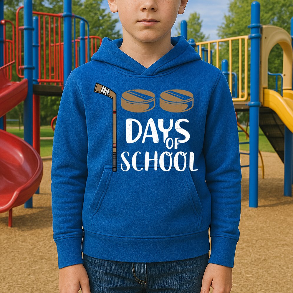 Teachers Students Funny 100th Day Of School Hockey Gift Kids Hoodie