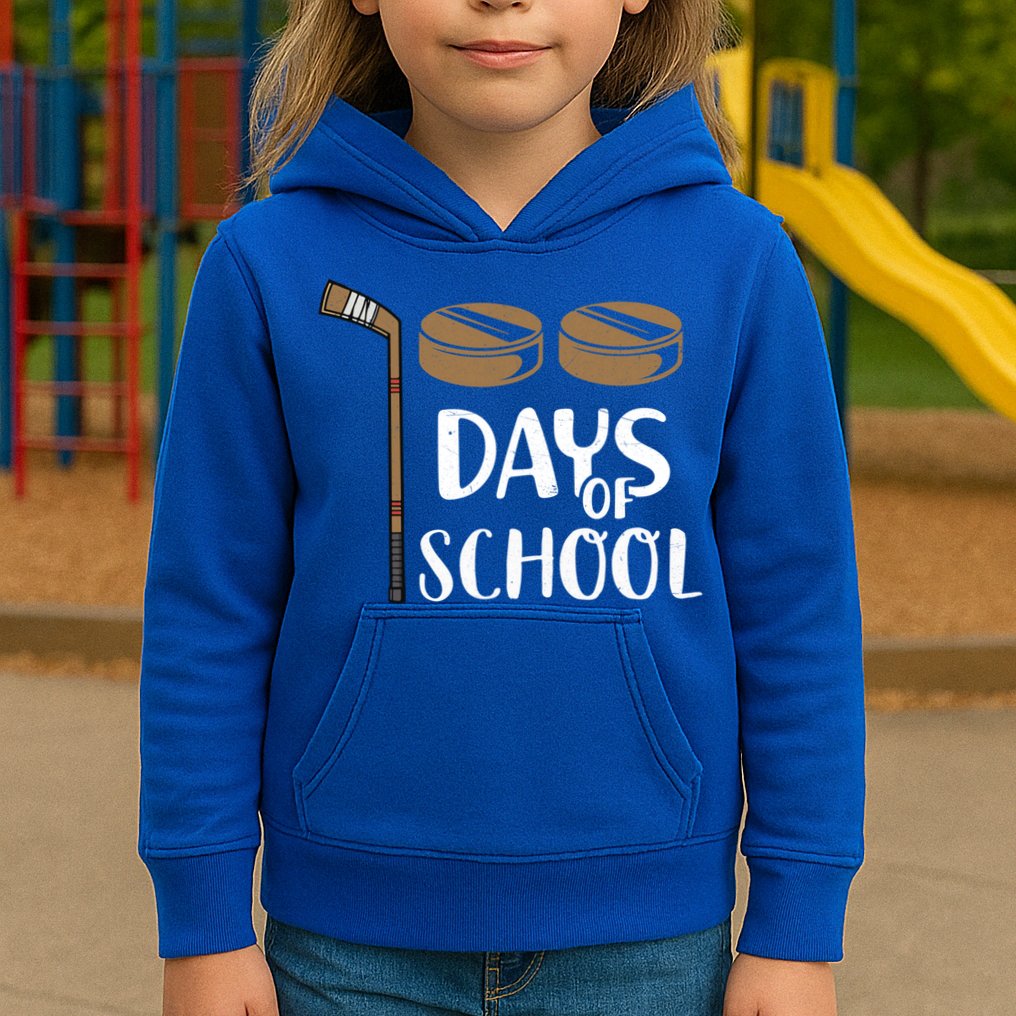 Teachers Students Funny 100th Day Of School Hockey Gift Kids Hoodie