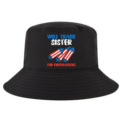 Trade Sister For Firecrackers Funny 4th Of July Cool Comfort Performance Bucket Hat