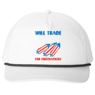 Trade Sister For Firecrackers Funny 4th Of July Snapback Five-Panel Rope Hat