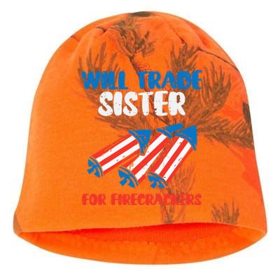 Trade Sister For Firecrackers Funny 4th Of July Kati - Camo Knit Beanie