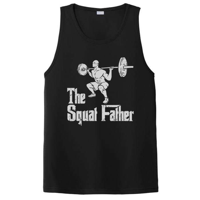 The Squat Father Funny Dad Workout Weights Gym Fathers Day PosiCharge Competitor Tank